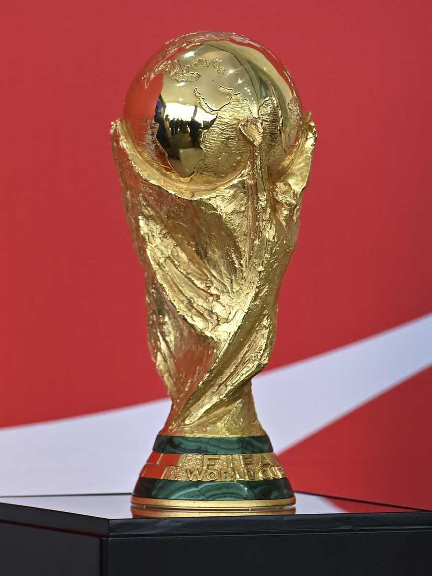 View of the World Cup trophy, as part of the FIFA Trophy Tour at Planalto Palace on February 26, 2026 in Brasilia, Brazil