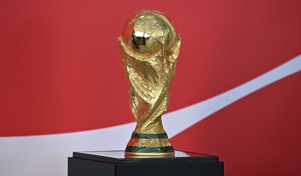 View of the World Cup trophy, as part of the FIFA Trophy Tour at Planalto Palace on February 26, 2026 in Brasilia, Brazil