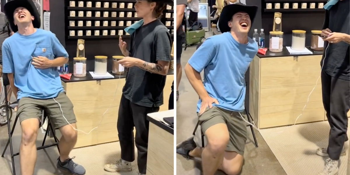 Period pain simulator brings man to his knees in agony indy100