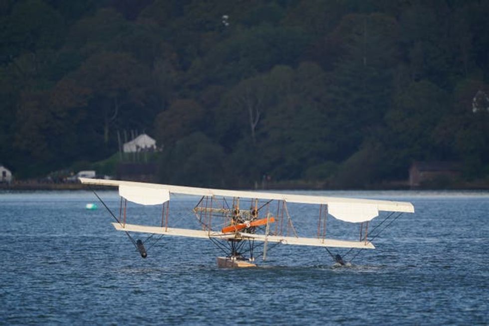 Waterbird replica on lake Windermere