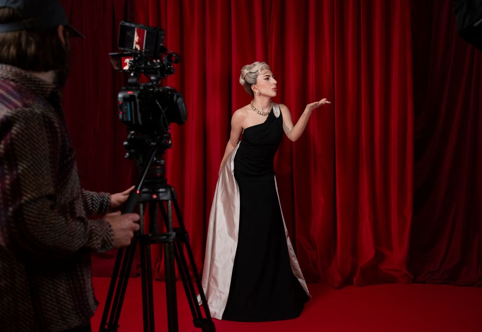 Waxwork of Lady Gaga blowing a kiss at Madame Tussauds London