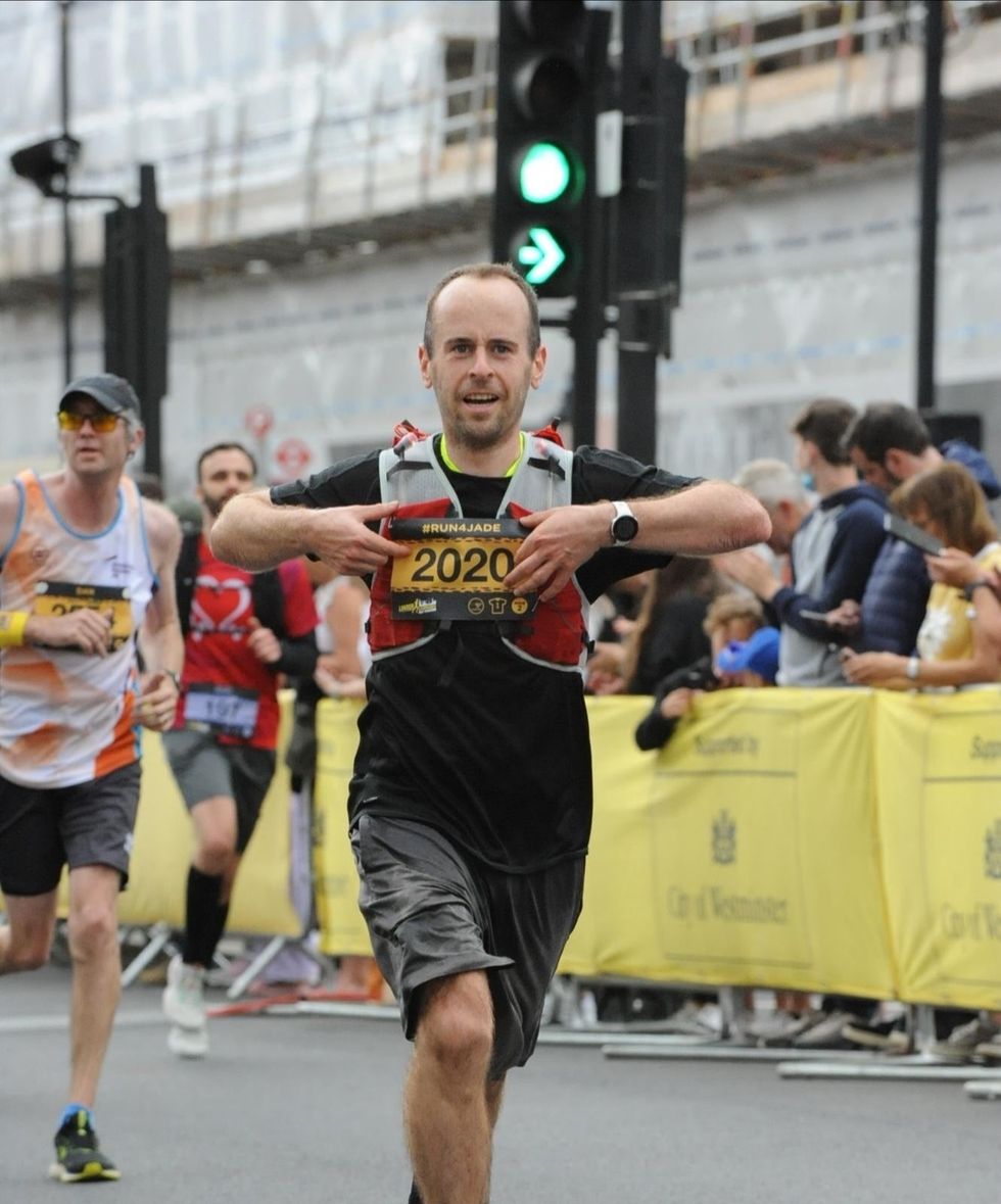 Wayne Flanagan during the London Landmarks Half Marathon on August 1 2021 (Family handout/PA)