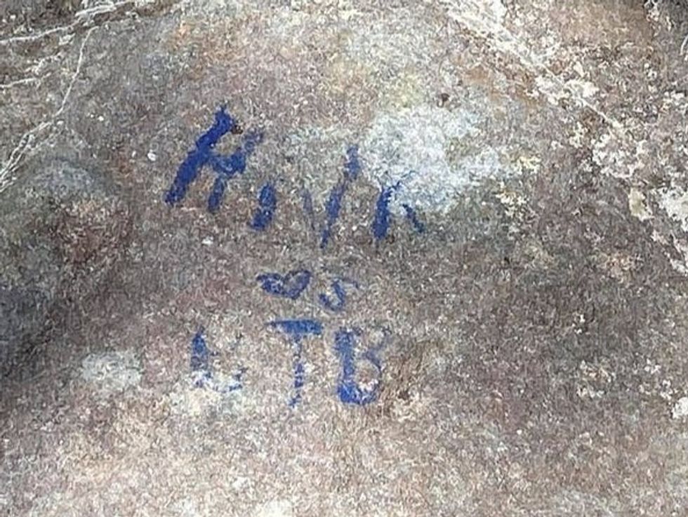 What appears to be the initials of a couple