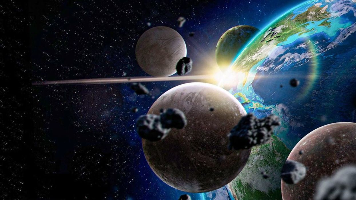 'Rare reflection' suggests that you can see two moons in the night sky