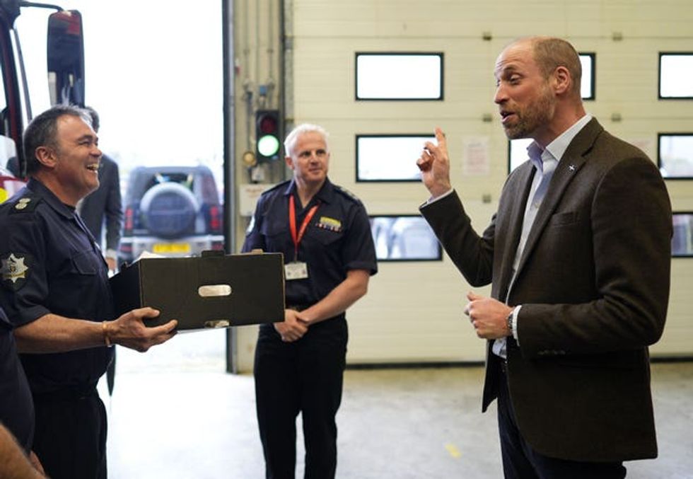 William delivers pasties to firefighters and multi-agency responders at Helston community fire station