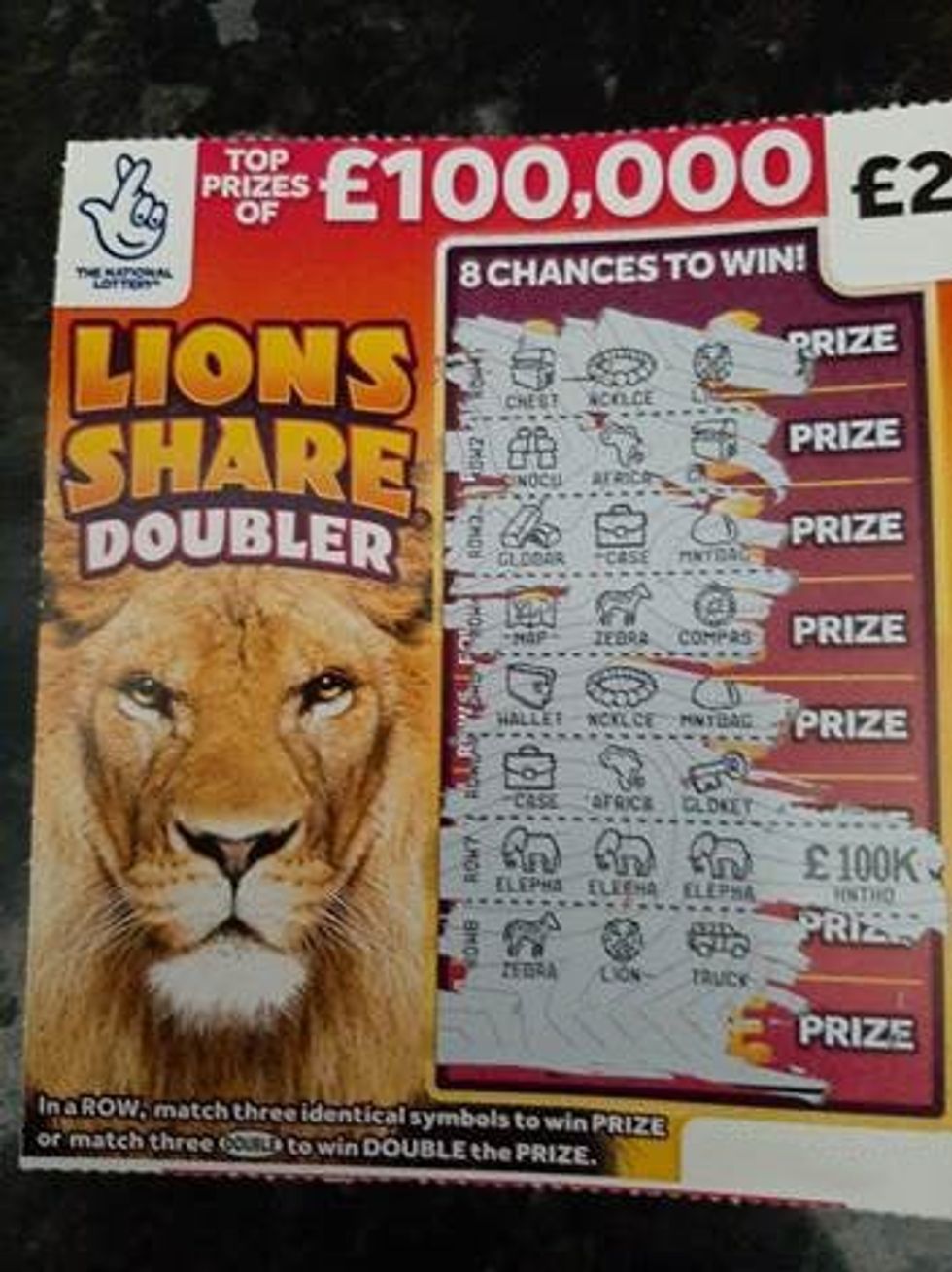Winning scratchcard