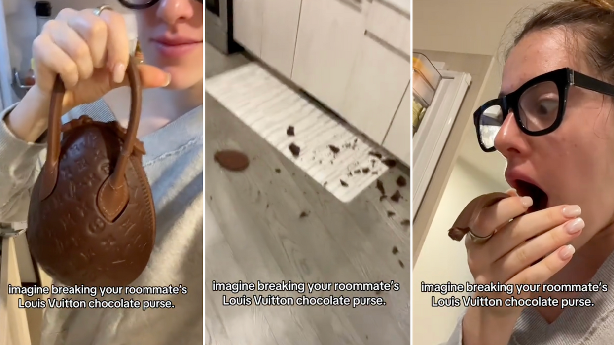 Woman accidentally breaks friend's $249 Louis Vuitton chocolate purse in viral video