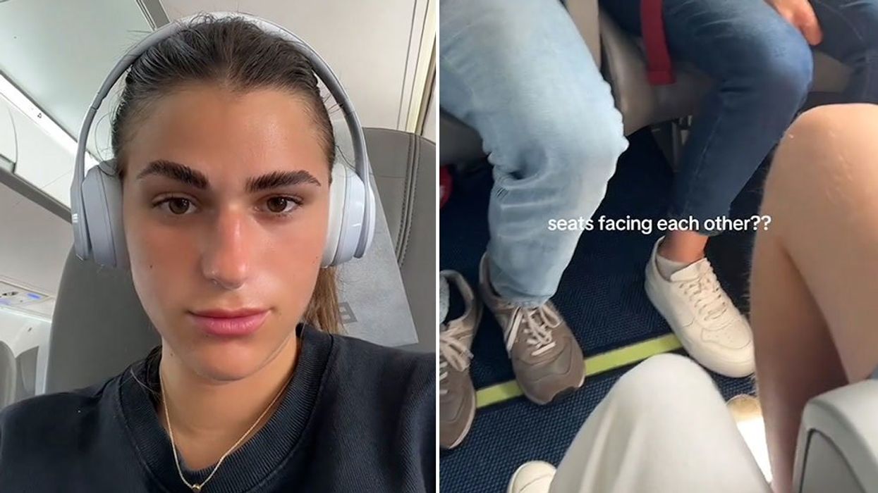 Woman left baffled by plane seats directly facing other passengers