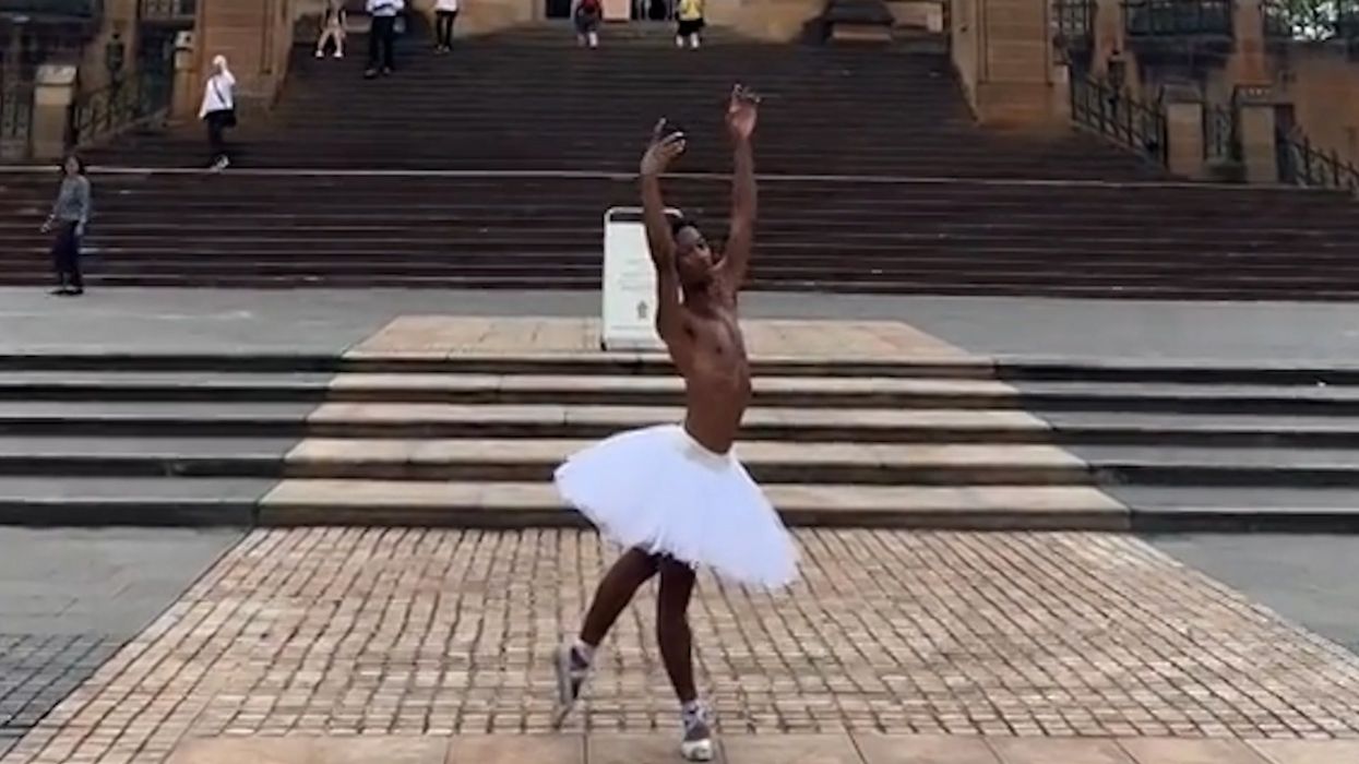 Raging woman loses it at male ballerina for dancing outside church