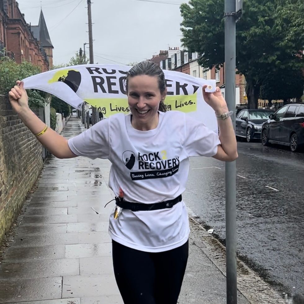 Woman holding a flag