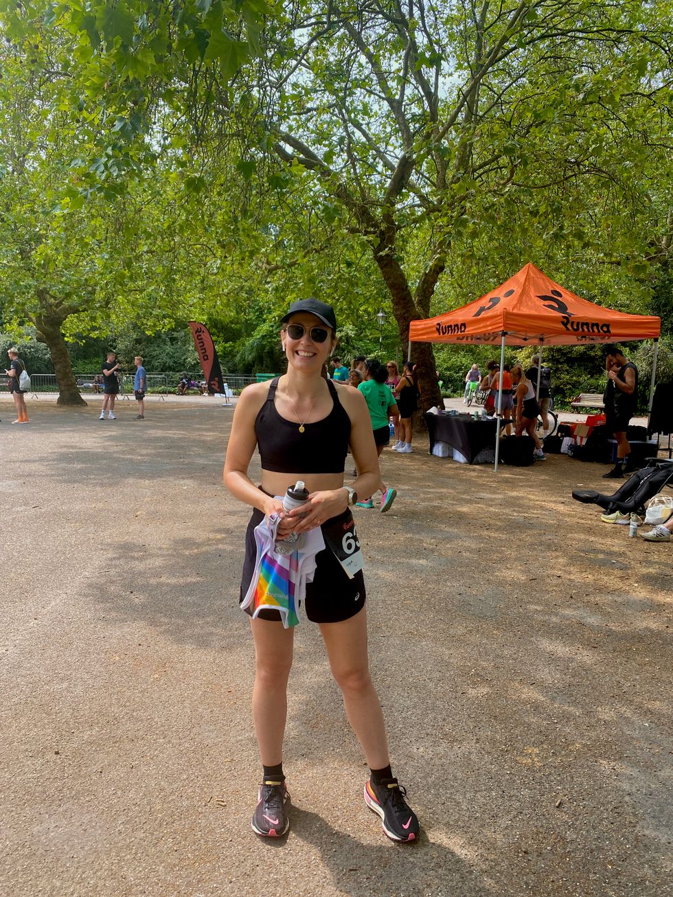 Woman holding a vest