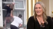 lady climbs in window and dress falls down Woman from viral 'topless' house break-in video reveals another hilarious detail maternity_maxi_dress