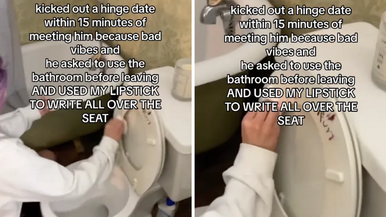 Woman left stunned after Hinge date pens warning under her toilet seat