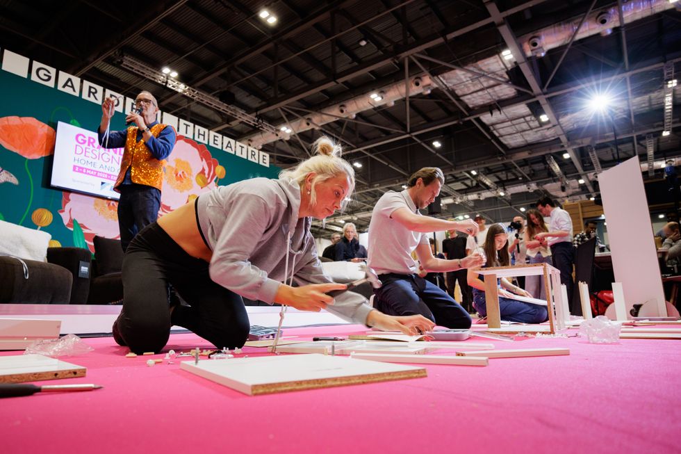 Woman making furniture