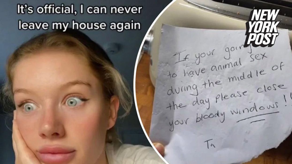 Woman's neighbour leaves note complaining about her having 'loud animal sex' during the day