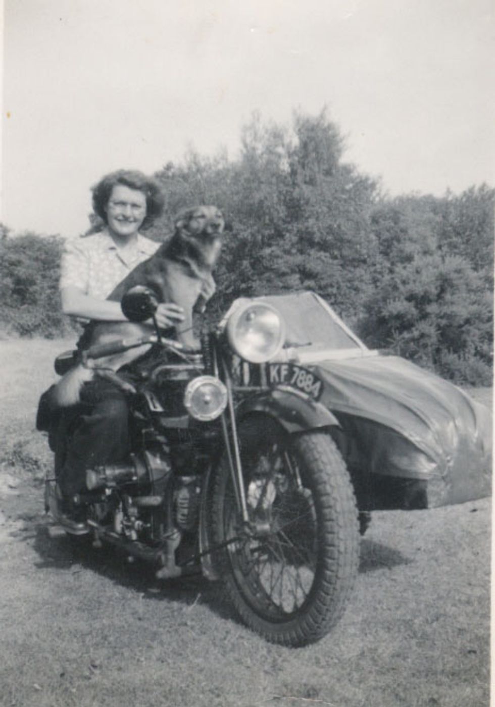 Woman on motorbike