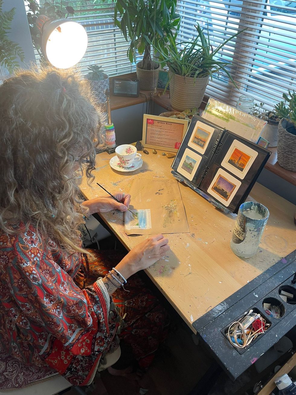 Woman painting