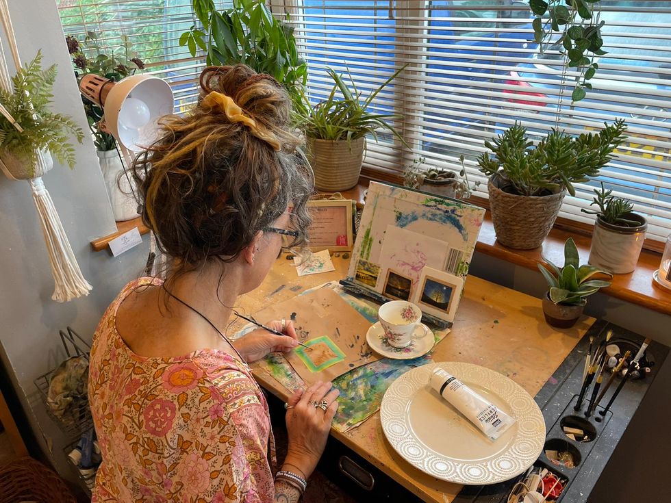 Woman painting