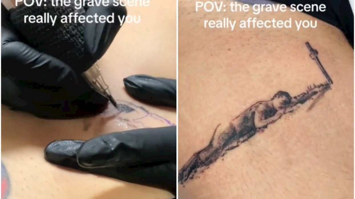 ​Woman shocks TikTok viewers with tattoo of infamous Saltburn graveyard scene
