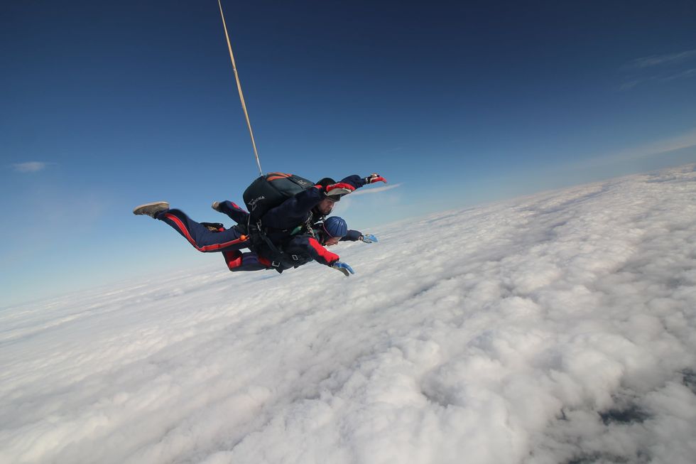 Woman skydiving