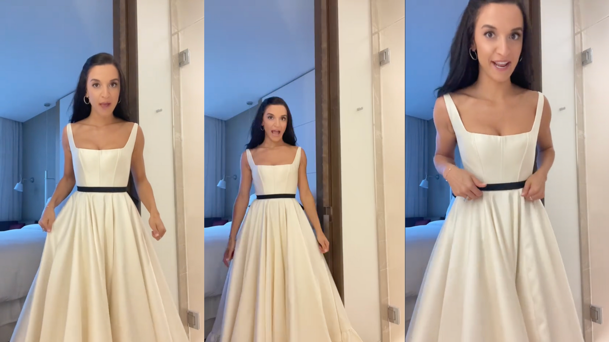 Woman sparks debate after wearing wedding dress to her sister's big day