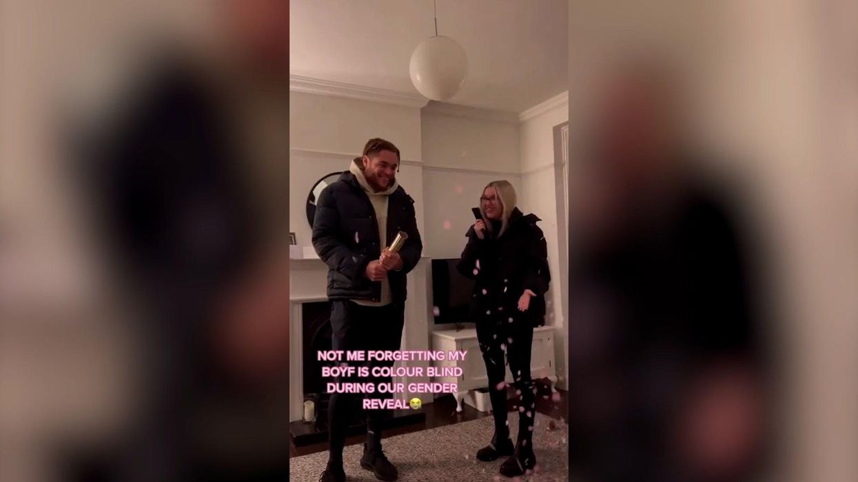 Mum-to-be goes viral for gender reveal party - forgetting boyfriend is colourblind
