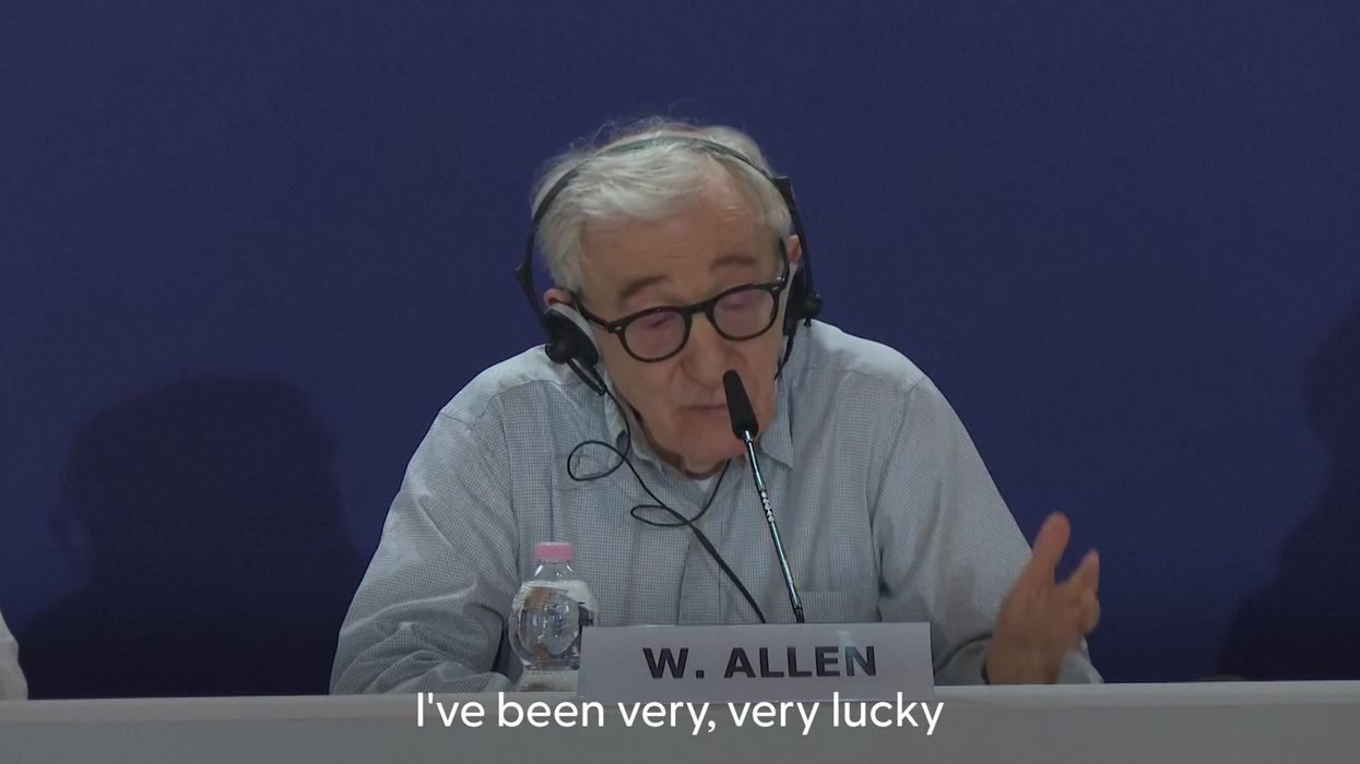 Woody Allen premiere disrupted by topless protestors in Venice