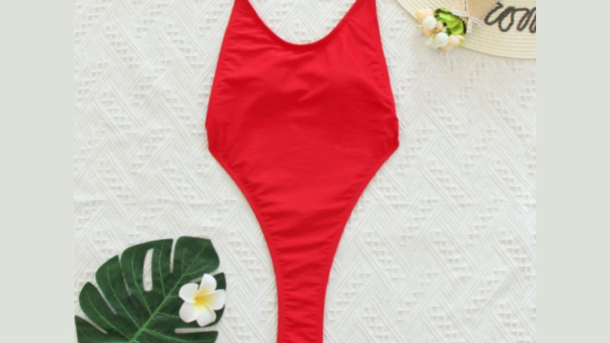 <p>Would you dare don this daring one-piece?</p>