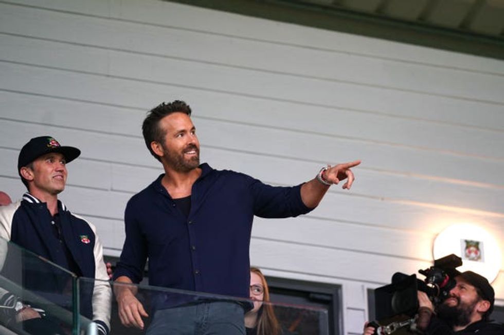 Wrexham co-owners Ryan Reynolds and Rob McElhenney at a match
