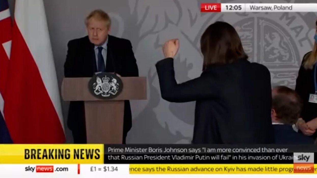 A Ukrainian journalist has confronted Boris Johnson and she didn't hold back