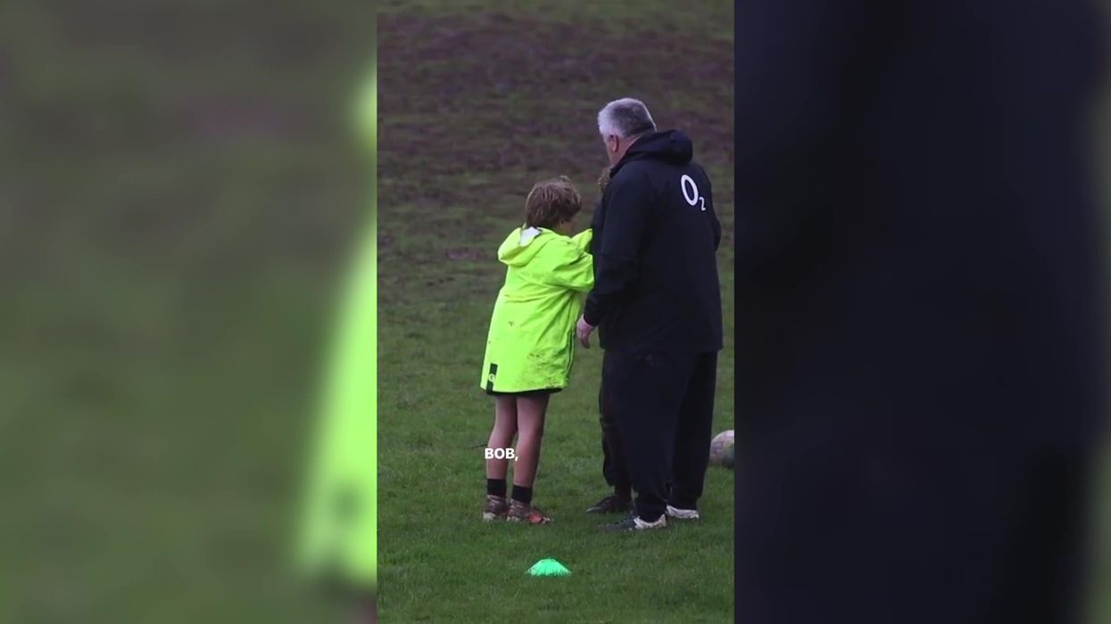 Young boy gives inspirational speech to upset friend during rugby match