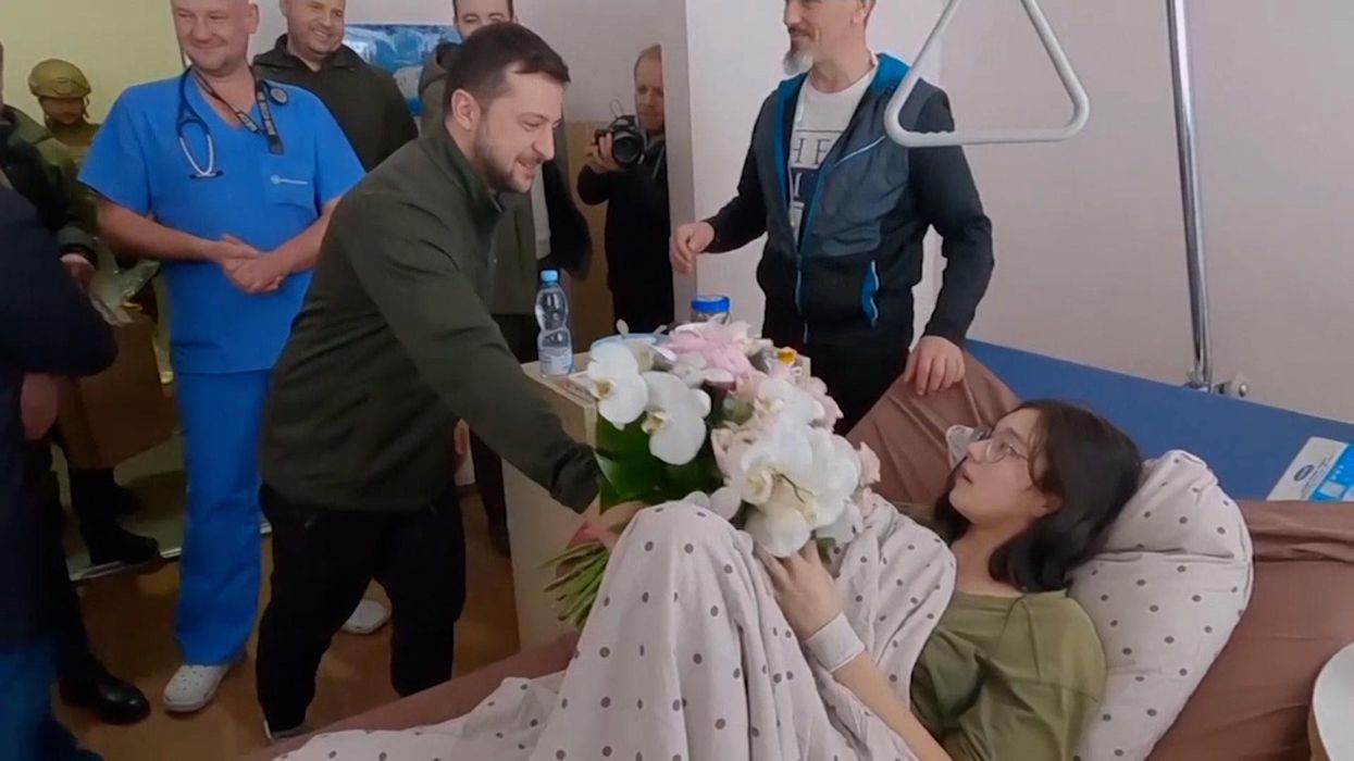 Zelensky jokes 'we have occupied TikTok' while visiting injured girl in hospital