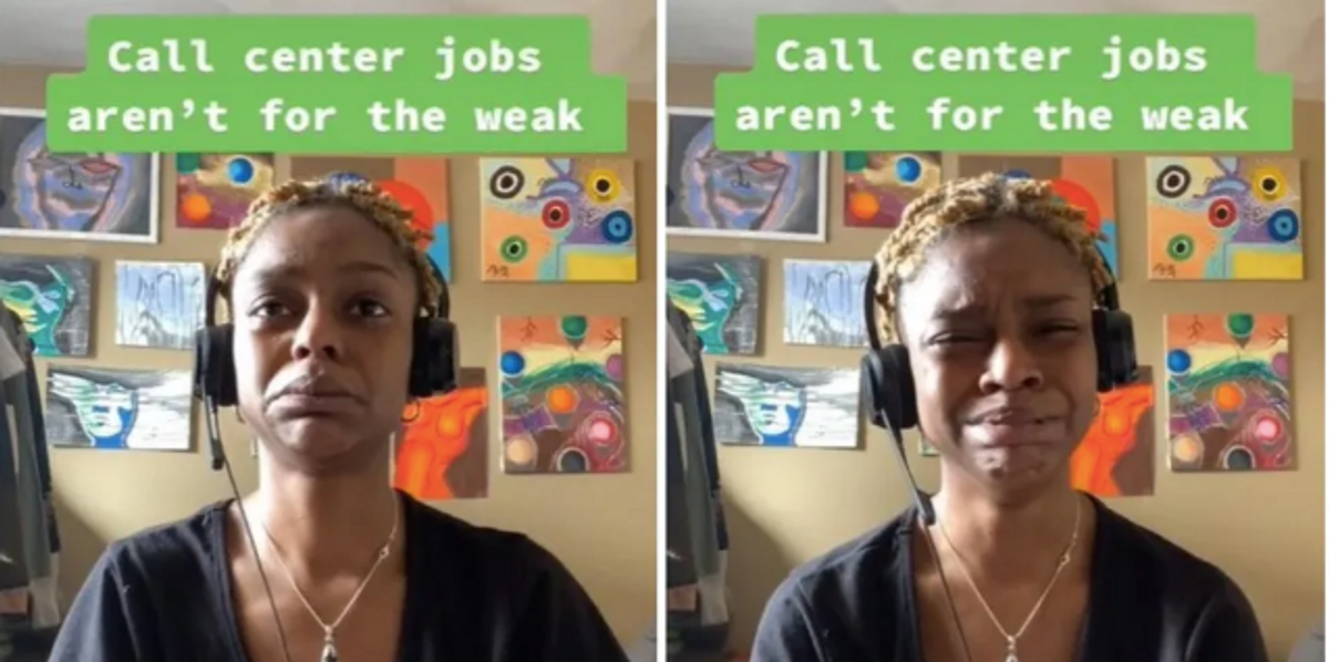 Crying On Call Call centre worker films themselves crying while on the phone to a ...