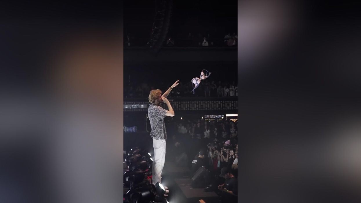 Yung Gravy fans launch 159 bras on stage for 'save the nip' campaign