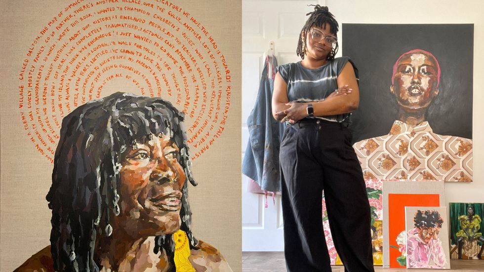 Artist creates portraits with wallpaper as ‘love letter’ to Windrush generation